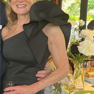 Jovani Bow Accented Asymmetrical Mermaid Gown